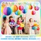 16 Pcs Rainbow Paper Lanterns 9.8 Inch Beach Ball Paperlanterns , Mexican Fiesta Party Decorations Summer Luau Themed Hanging Decor Colorful Round